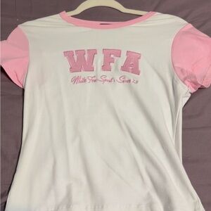 White and Pink White fox tee